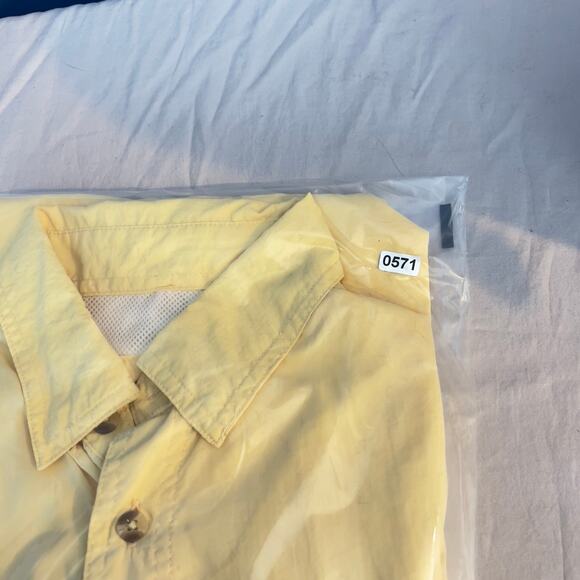 Fishing Shirt Reel Legends Men's S Vented Mesh Back Pockets Loops Pastel Yellow - Picture 12 of 12